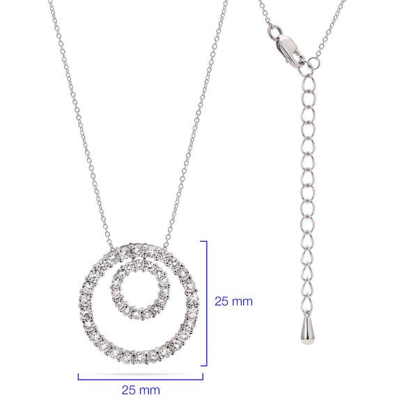 Pingente em Prata 925 Circulos com Zirconias