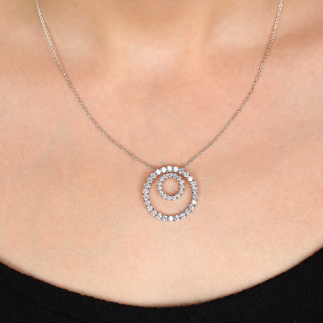 Pingente em Prata 925 Circulos com Zirconias