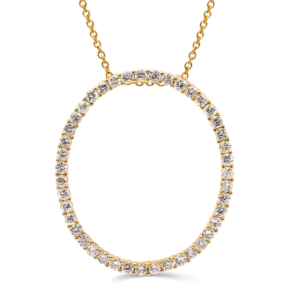 Pingente em Prata 925 Oval com Zirconias