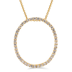 Pingente em Prata 925 Oval com Zirconias