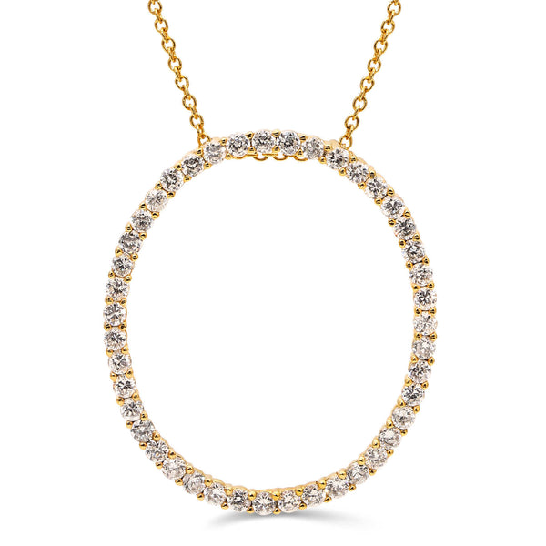 Pingente em Prata 925 Oval com Zirconias