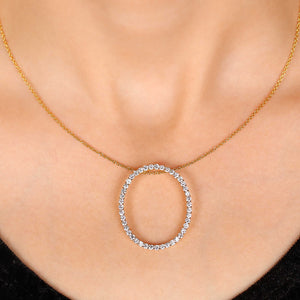Pingente em Prata 925 Oval com Zirconias
