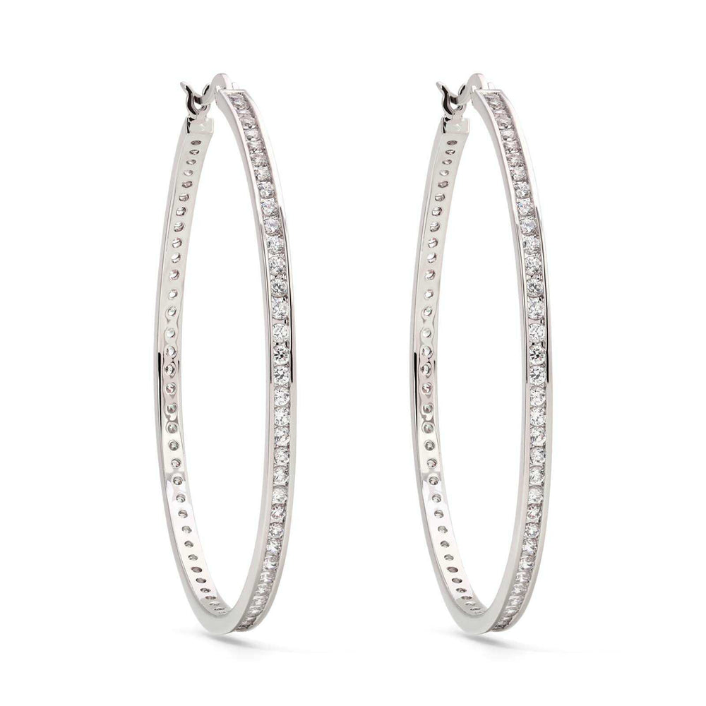 Argola em Prata 925 com Zirconias
