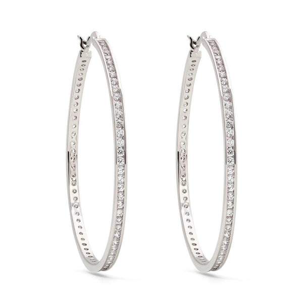 Argola em Prata 925 com Zirconias