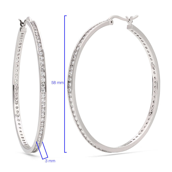 Argola em Prata 925 com Zirconias