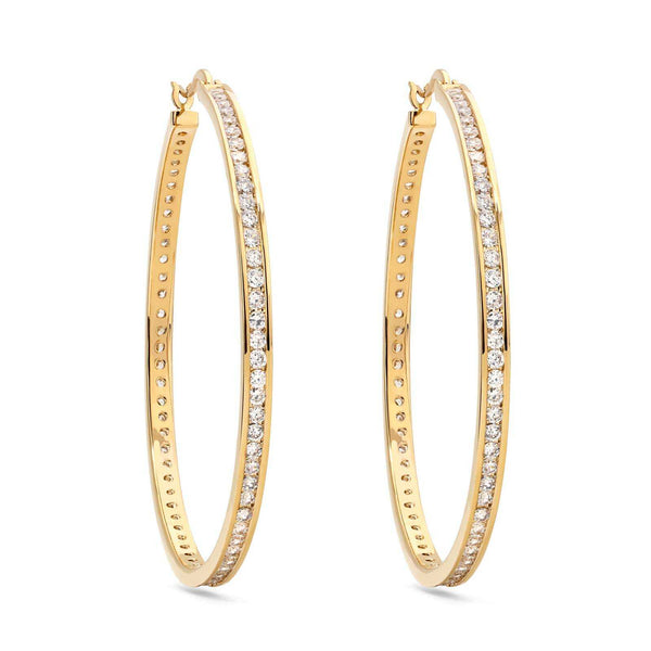 Argola em Prata 925 com Zirconias