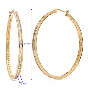 Argola em Prata 925 com Zirconias