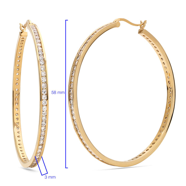 Argola em Prata 925 com Zirconias