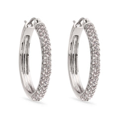 Par de Brinco Argola de Prata com Zirconias Aprox. 4,82 cts - 2,4 cm