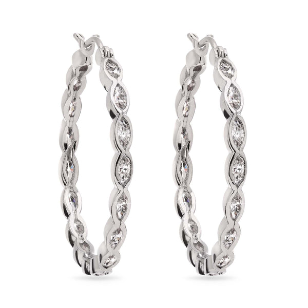Argola em Prata 925 com Zirconias