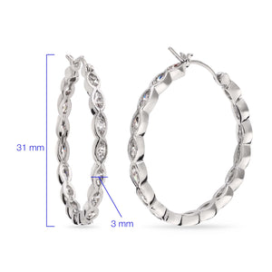 Argola em Prata 925 com Zirconias