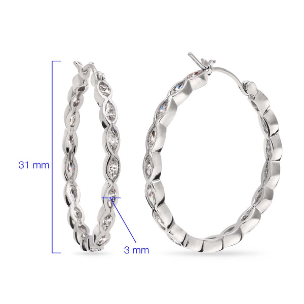 Argola em Prata 925 com Zirconias