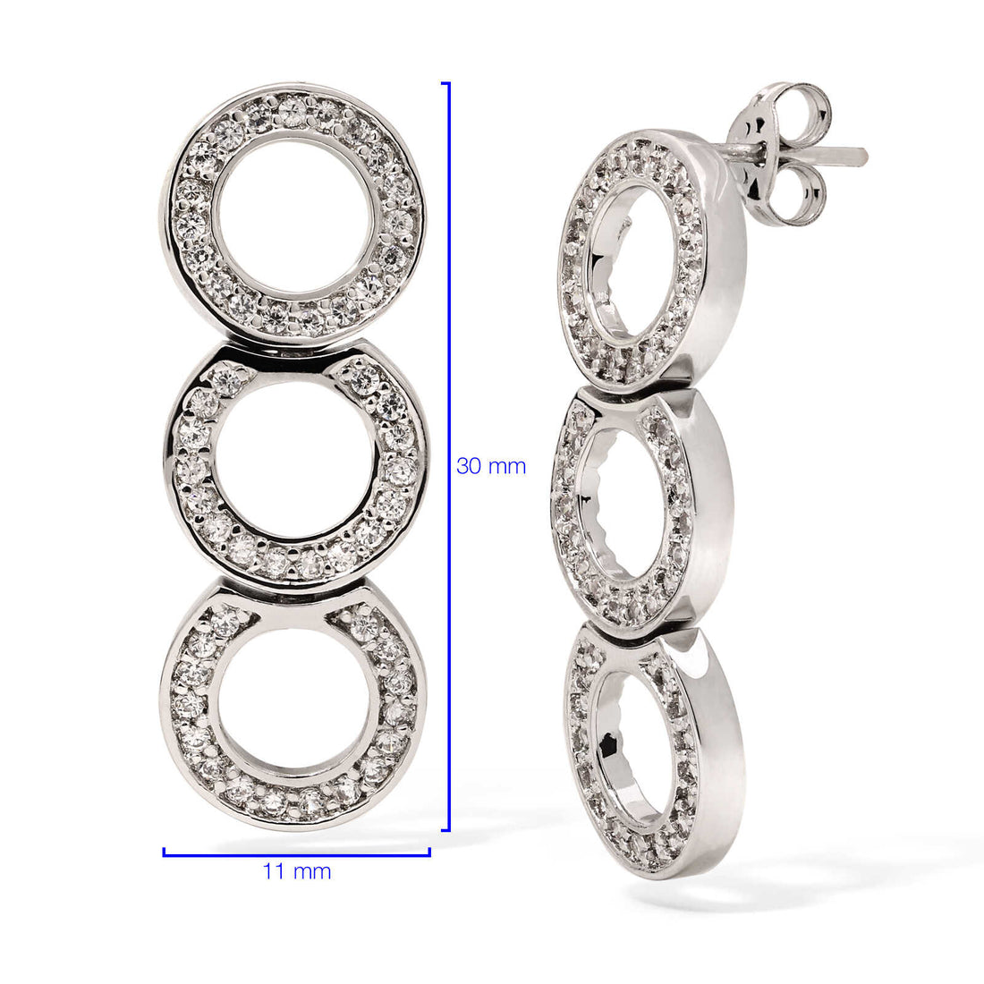 Par de Brinco em Prata 925 Booble com Zirconias