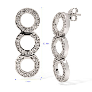Par de Brinco em Prata 925 Booble com Zirconias