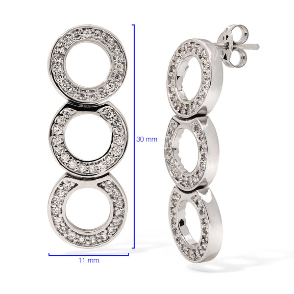 Par de Brinco em Prata 925 Booble com Zirconias