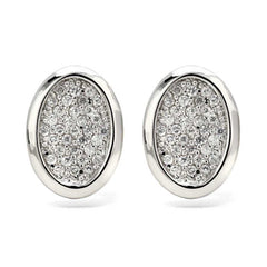 Par de Brinco em Prata 925 Oval com Zirconias