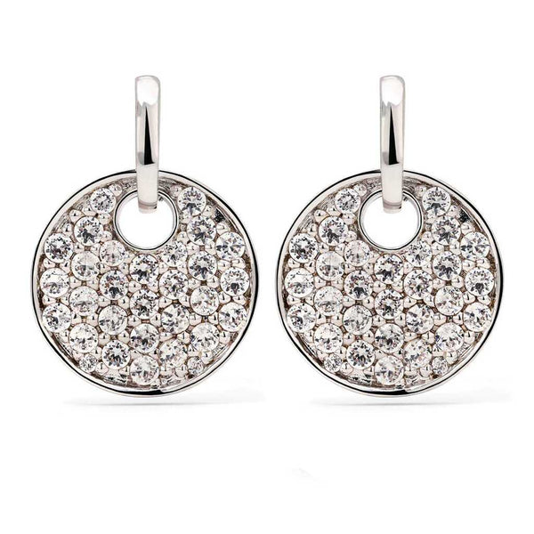 Par de Brinco em Prata 925 Redondo com Zircônias