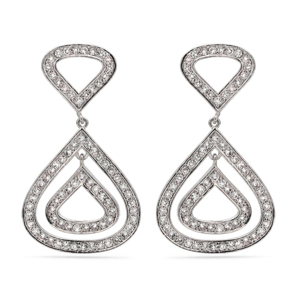Par de Brinco em Prata 925 Gotas com Zirconias