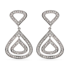 Par de Brinco em Prata 925 Gotas com Zirconias