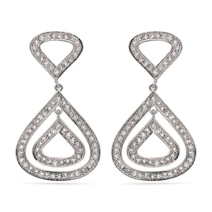 Par de Brinco em Prata 925 Gotas com Zirconias
