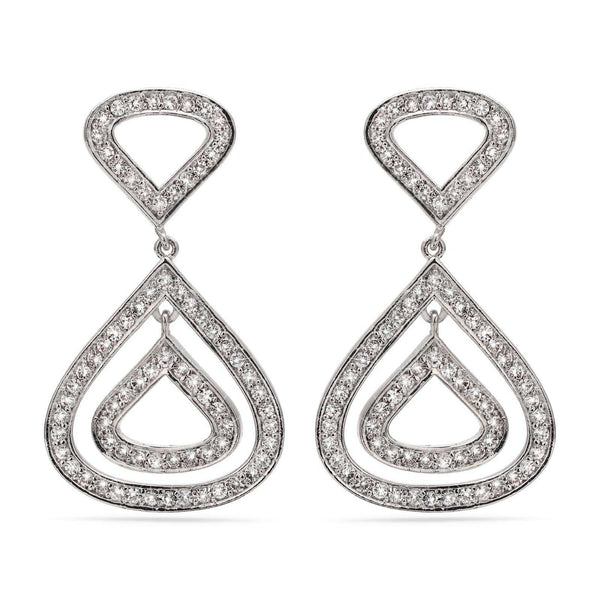 Par de Brinco em Prata 925 Gotas com Zirconias