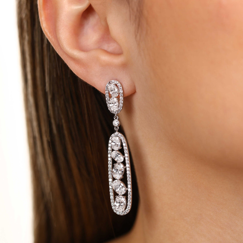 Par de Brinco em Prata 925 com Zirconias