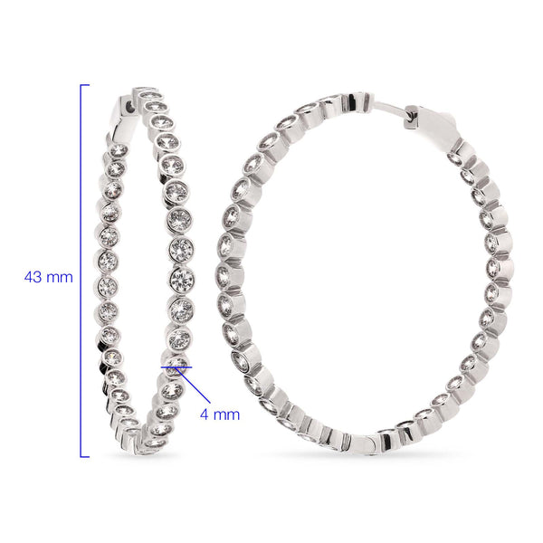 Argola em Prata 925 com Zirconias