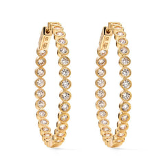 Par de Brinco Argola de Prata com Zirconias 8,7 cts