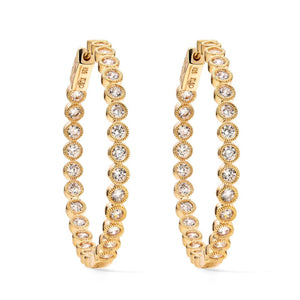 Par de Brinco Argola de Prata com Zirconias 8,7 cts