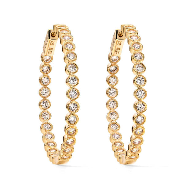 Par de Brinco Argola de Prata com Zirconias 8,7 cts
