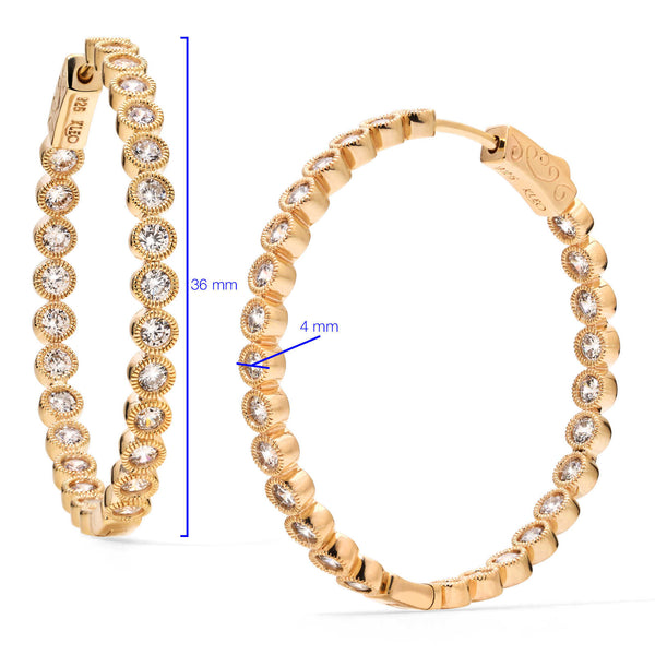 Par de Brinco Argola de Prata com Zirconias 8,7 cts