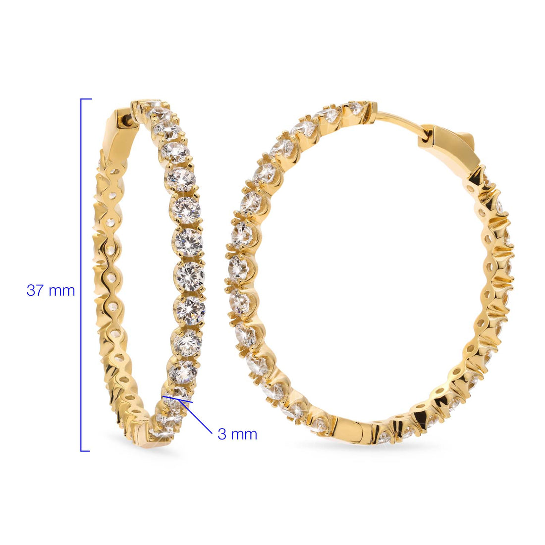 Argola em Prata 925 com Zirconias