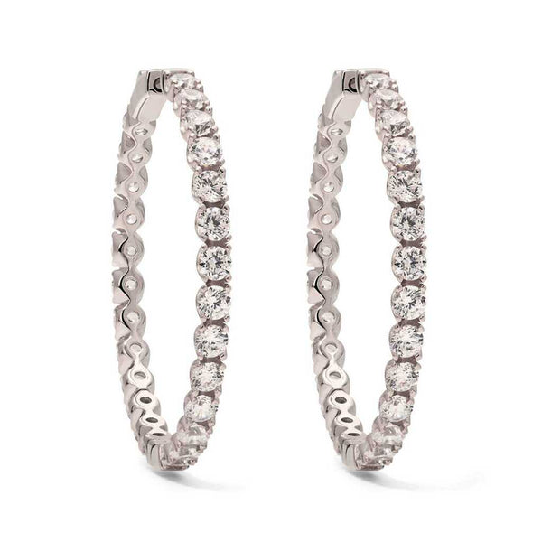 Argola em Prata 925 com Zirconias
