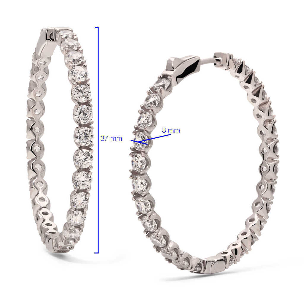 Argola em Prata 925 com Zirconias