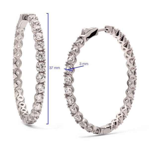 Argola em Prata 925 com Zirconias