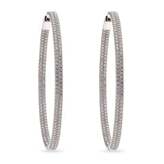 Argola em Prata 925 com Zirconias