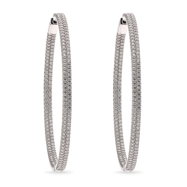 Argola em Prata 925 com Zirconias