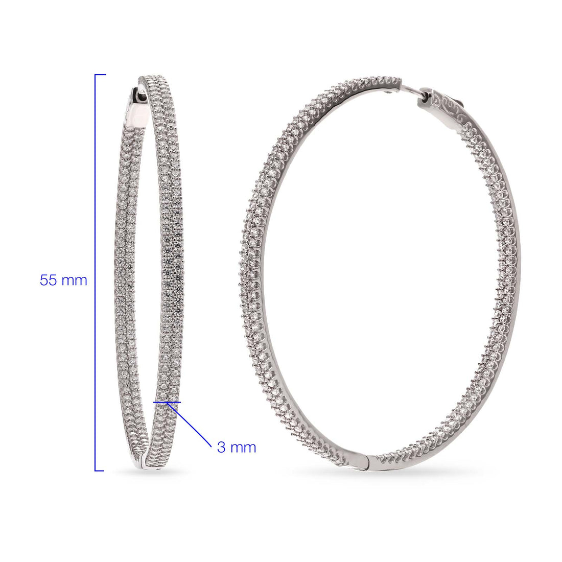 Argola em Prata 925 com Zirconias