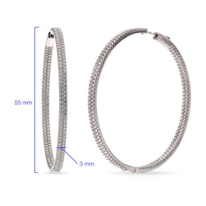 Argola em Prata 925 com Zirconias