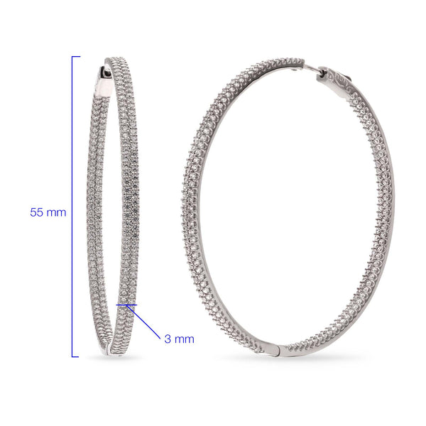 Argola em Prata 925 com Zirconias