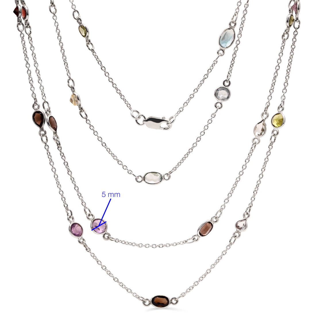 Colar em Prata 925 com Pedras Brasileiras