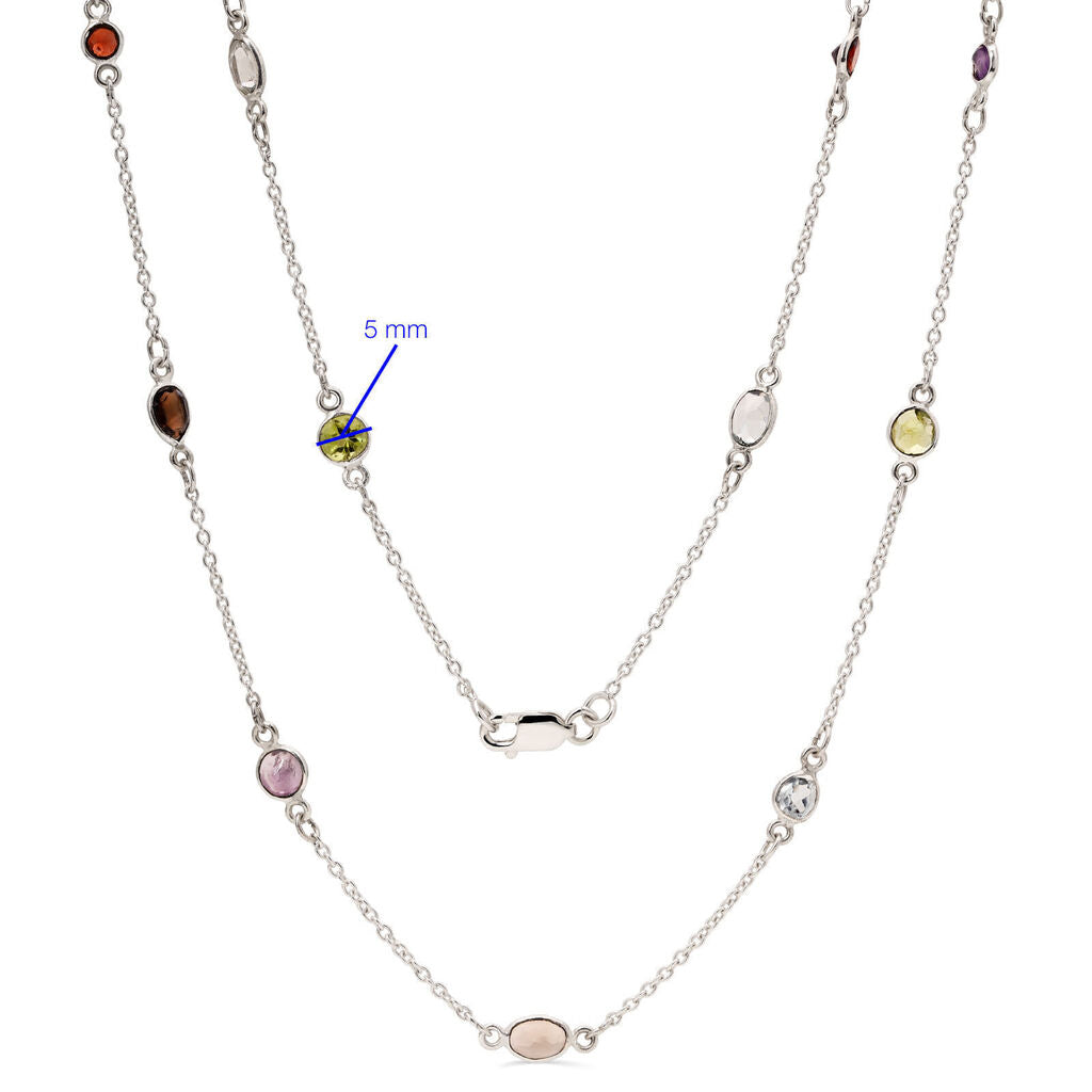 Colar em Prata 925 com Mix de Pedras Brasileiras