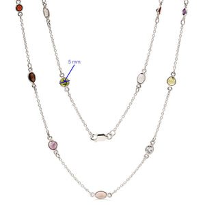 Colar em Prata 925 com Mix de Pedras Brasileiras