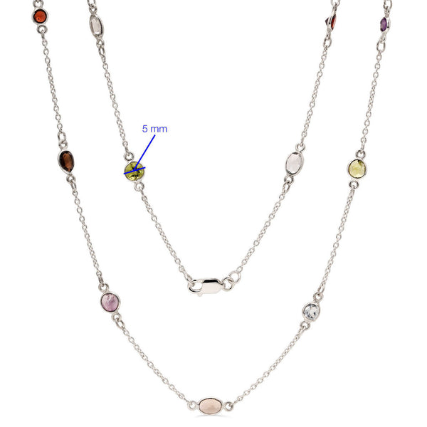 Colar em Prata 925 com Mix de Pedras Brasileiras