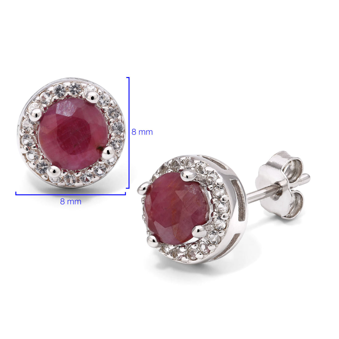 Conjunto de Rubi com Topázios Brancos