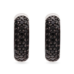 Argola em Prata 925 com Zirconias Negras