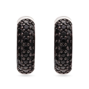 Argola em Prata 925 com Zirconias Negras
