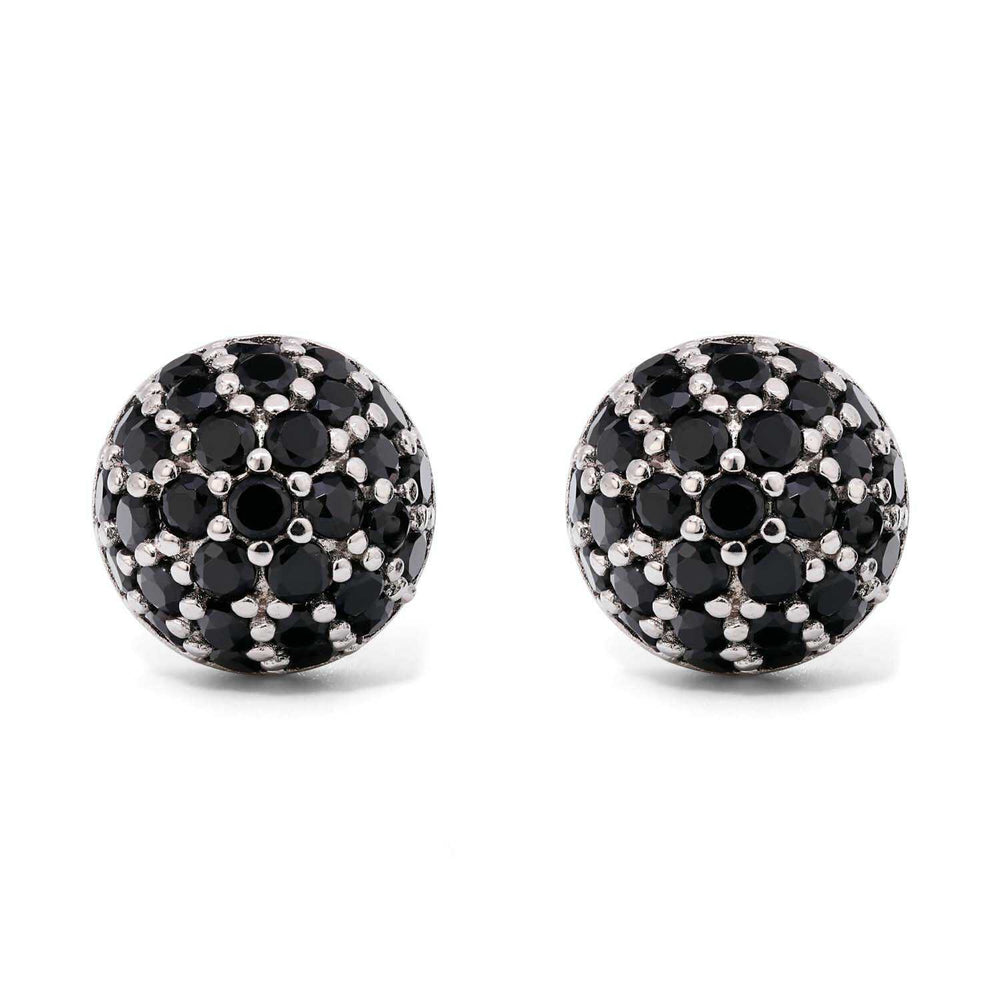 Par de Brinco em Prata 925 com Zirconias Negras