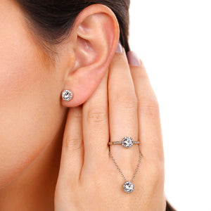 Conjunto em Prata 925 com Safiras e Diamantes