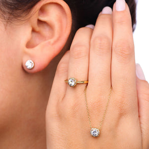 Conjunto em Prata 925 com Safiras e Diamantes